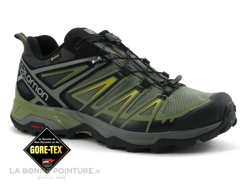 chaussure-randonnee-homme-salomon-515vak.jpg Achat chaussures Salomon Homme Chaussure de Sport, vente Salomon X Ultra 3 GTX Kaki Noir Basket Outdoor Homme Gore Tex – Image 1