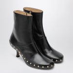 Bottines Junie à talon stiletto en cuir noir