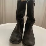 $795 Freelance Paris Women's 38 Black Leather Biker Moto Buckle Boots | eBay