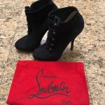 Christian Louboutin Fifre Black Suede Button Up Heels Booties | eBay