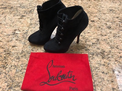 louboutin-bottines-342rea-1.jpg Christian Louboutin Fifre Black Suede Button Up Heels Booties | eBay – Image 1