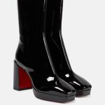 Bottines Alleo 90 en cuir verni en noir – Christian Louboutin | Mytheresa