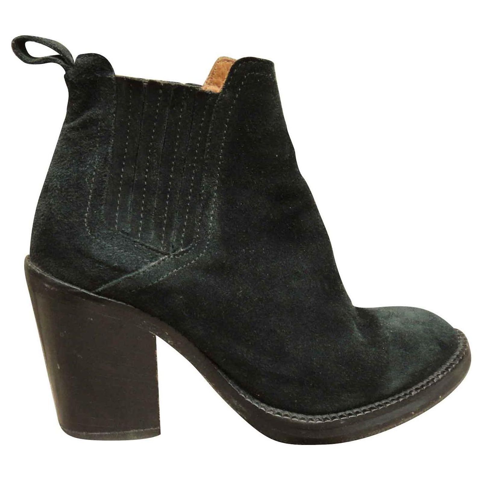 maje-bottines-734dgb-1.jpg bottines en daim Maje Noir ref.132227 Joli Closet – Image 1