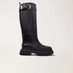 Bottes & Bottines Bottes en cuir à boucle Noir Sac Maje