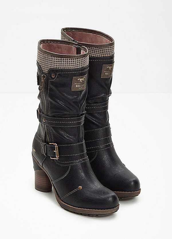 mustang-bottines-071sfq-1.jpg Mustang Femme Bottines 1139 630 Cuir Synthétique Chaussures Hiver Lacets Et Zip – Image 1