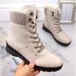 Bottes confortables en cuir pour femmes Rieker Beige