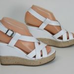 SAN MARINA Sandales Cuir Blanc Compensées T 36 TTBE – mellemauryne