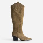Botte santiag TEXTO beige cuir velours