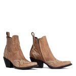 Santiags beiges cloutées avec zip Luxor zip bone Santiags femme