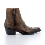 GHOST boots santiag marron avec deux fermetures zippées sur talon bloc décroché pour femme 3306 BIS