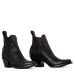 Santiag noire en cuir embossé serpent Estudio black snake Santiags femme