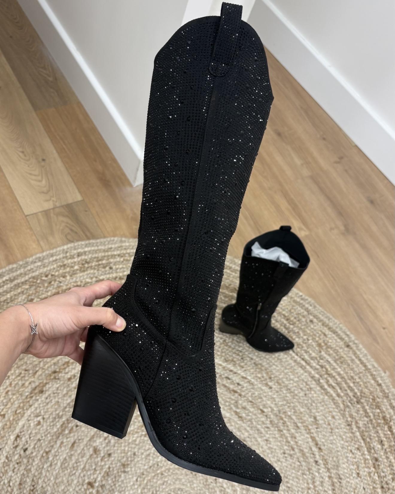 santiag-noir-femme-402bet-1.jpg Santiags noires à strass femme GYAL – Image 1