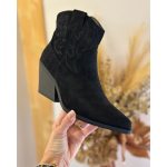 Bottines santiag noir en suédine
