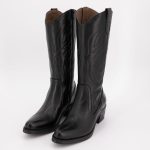 Bottes santiag noires avec motif ailes surpiquées cuir Femme PATRICIA